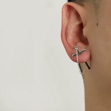 Load image into Gallery viewer, 925 Sterling Silver Single Cross Earring
