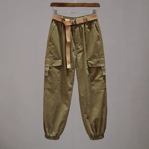 Elastic Waist Casual Multi-pocket Pants