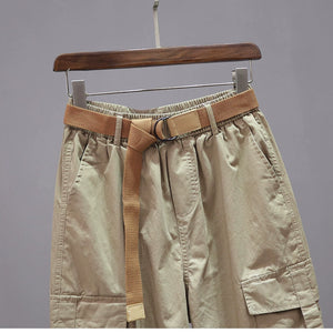 Elastic Waist Casual Multi-pocket Pants