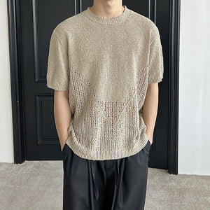 Knit Vintage Panel Cutout T-Shirt