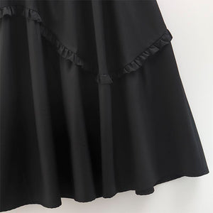 Irregular Wood Ear Stitching Skirt