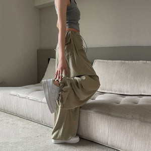 Drawstring High Waist Pocket Trousers