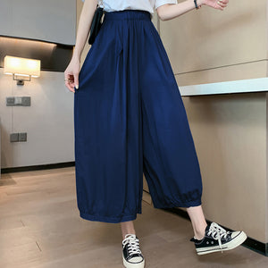 Elastic Waist Loose Bloomers Wide Leg Carrot Harem Pants