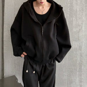 Loose Casual High Collar Hooded Sweatshirt