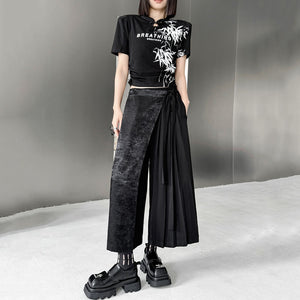 Loose Wide Leg Crumpled Culottes