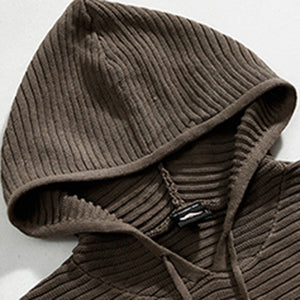 Hooded Knitted Pullover Thick Sweatshirt