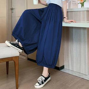 Elastic Waist Loose Bloomers Wide Leg Carrot Harem Pants