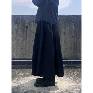 Black Casual Pleated Wide Leg Pants