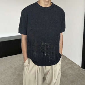 Knit Vintage Panel Cutout T-Shirt