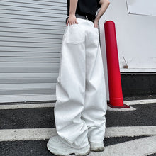 Load image into Gallery viewer, Curved Pleated Denim Cargo Pants
