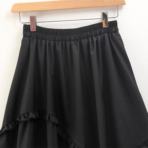 Irregular Wood Ear Stitching Skirt