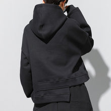 Load image into Gallery viewer, Hooded Loose Black Sweatshirt
