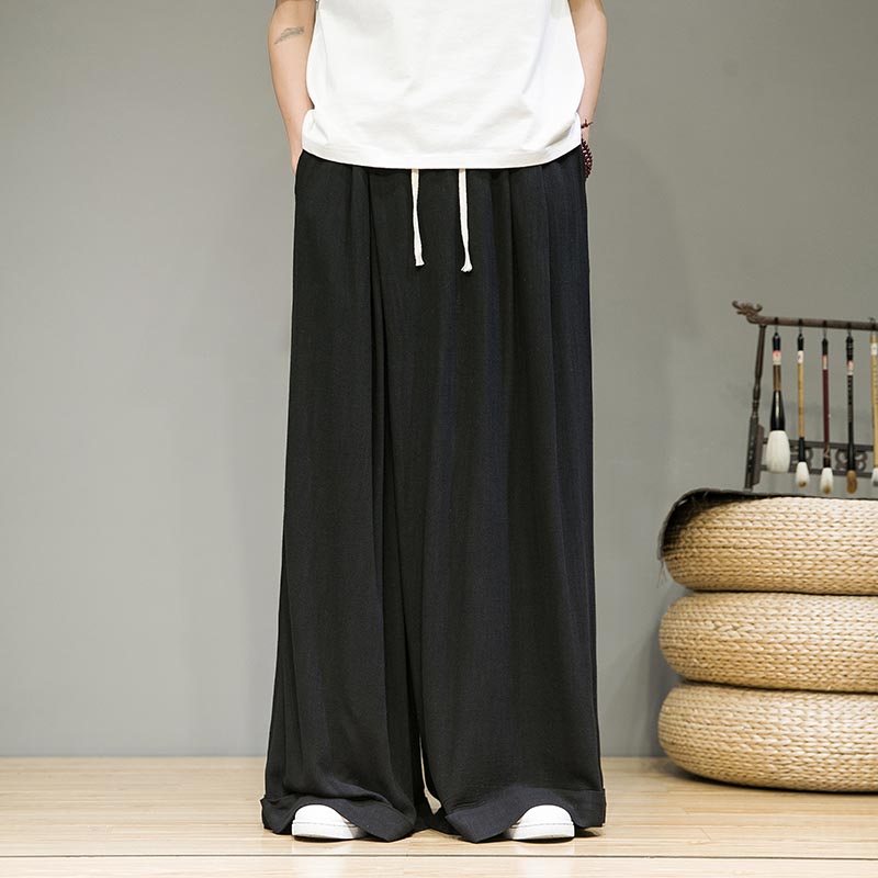 Cotton Linen Casual Loose Wide Leg Pants