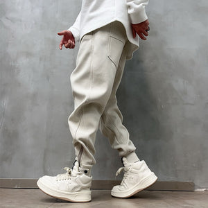 Loose Mid-rise Casual Zippered Sweatpants