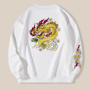 Crew Neck Loose Fit Embroidered Sweatshirt