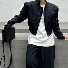 Load image into Gallery viewer, Collarless Simple Loose Silhouette Short Baseball Jacket
