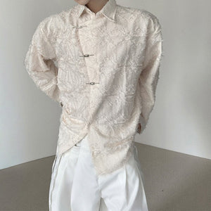 Handmade Metal Button Fur Long Sleeve Shirt