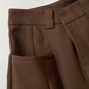 Double Pleat Wide-leg High-rise Tailored Trousers