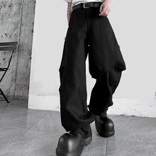 Load image into Gallery viewer, Curved Pleated Denim Cargo Pants
