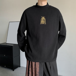 Ancient Chimes Embroidered High Collar Sweatshirt