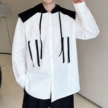 Load image into Gallery viewer, Contrast Panel Hooded Long Sleeve Shirt
