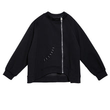 Load image into Gallery viewer, Casual Irregular Zipper Loose Sweatshirt
