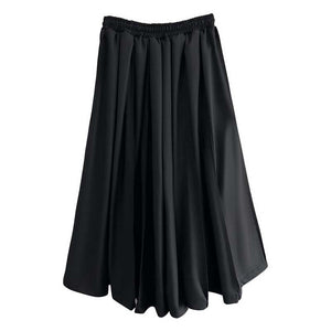 Black Casual Pleated Wide Leg Pants