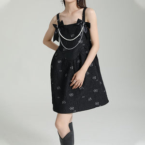 Beads Bow High Waist Slip Dress