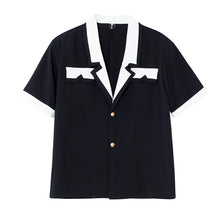 Load image into Gallery viewer, Contrast Lapel Short Sleeve Shirt Jacket
