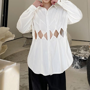 Dark Hollow Lapel Long Sleeve Shirt