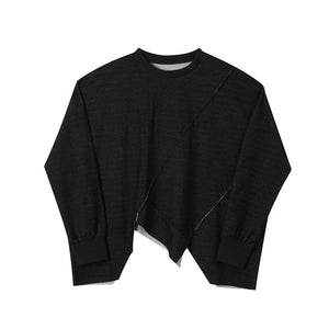 Irregular Raw Hem Long Sleeve T-Shirt