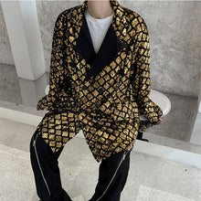 Load image into Gallery viewer, Double Breasted Sequined Lapel Jacket
