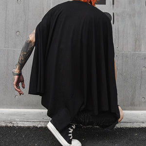 Black Costume Sleeveless Cape T-Shirt