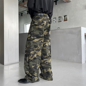 American Retro Wide Leg Camo Pants