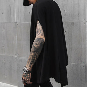 Black Costume Sleeveless Cape T-Shirt