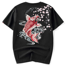 Load image into Gallery viewer, Fish Embroidery Loose Short Sleeve T-Shirt
