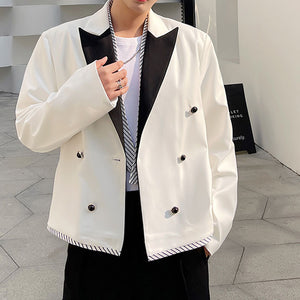 Black And White Contrast Panel Blazer