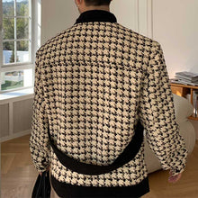 Load image into Gallery viewer, Houndstooth Belt Lapel Slim Fit Jacket
