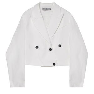 Deconstructed Multiple Buttons Cropped Blazer