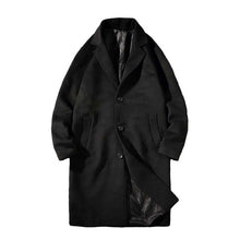 Load image into Gallery viewer, Black Mid-length Over-the-knee Thickened Coat
