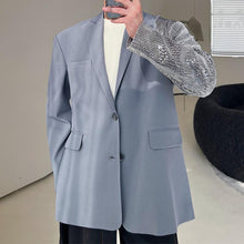 Load image into Gallery viewer, Asymmetric Sequins Patchwork Blazer
