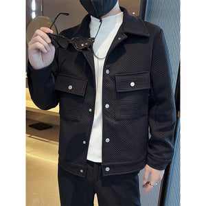 Lapel Single Breasted Cargo Jacket