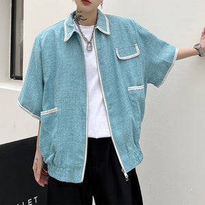 Lapel Short Sleeve Jacket