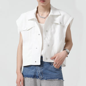 Lapel Casual Cropped Vest