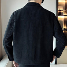 Load image into Gallery viewer, Corduroy Stripe Lapel Cropped Jacket
