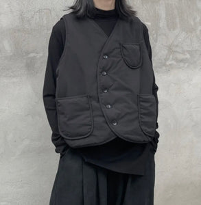 Japanese Dark Simple Short Vest