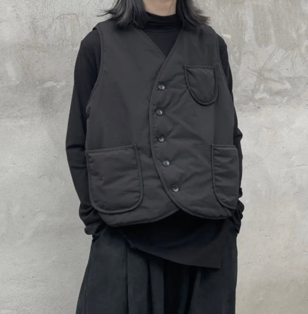 Japanese Dark Simple Short Vest