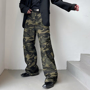 American Retro Wide Leg Camo Pants