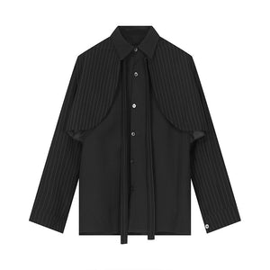 Black Fake Two Piece Tie Shirt