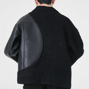 Lambswool Panel Zip Up Jacket